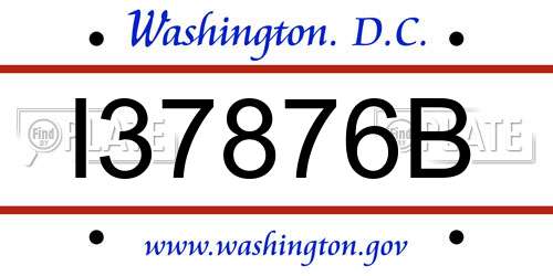 I37876B District Of Columbia License Plate