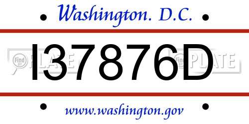 I37876D District Of Columbia License Plate
