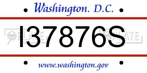 I37876S District Of Columbia License Plate