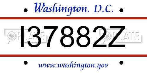 I37882Z District Of Columbia License Plate