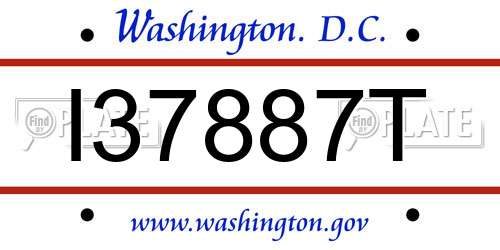 I37887T District Of Columbia License Plate