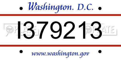 I379213 District Of Columbia License Plate