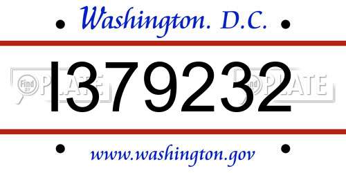 I379232 District Of Columbia License Plate