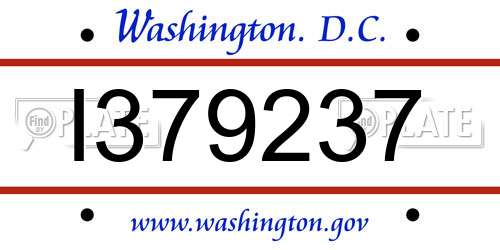 I379237 District Of Columbia License Plate
