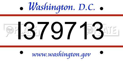 I379713 District Of Columbia License Plate