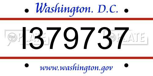 I379737 District Of Columbia License Plate