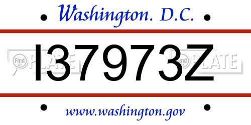 I37973Z District Of Columbia License Plate