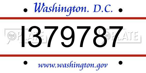 I379787 District Of Columbia License Plate