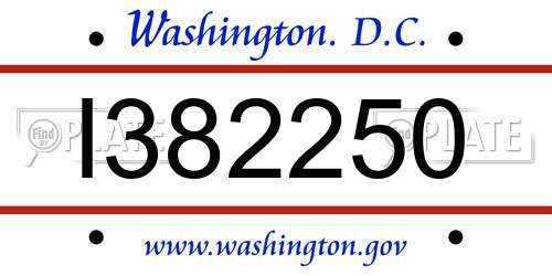 I382250 District Of Columbia License Plate