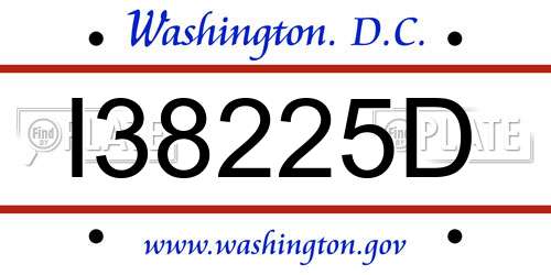 I38225D District Of Columbia License Plate