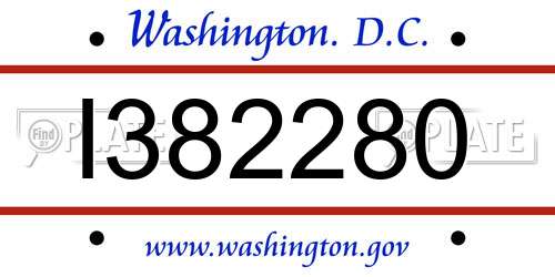 I382280 District Of Columbia License Plate