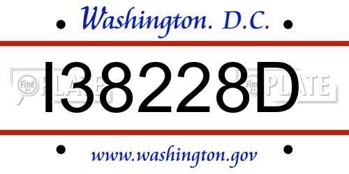 I38228D District Of Columbia License Plate
