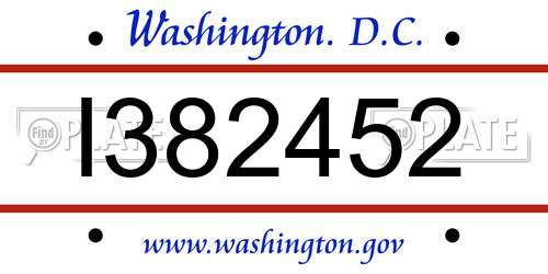 I382452 District Of Columbia License Plate
