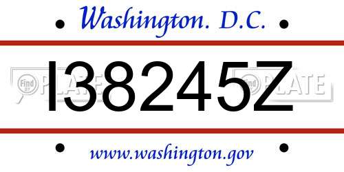 I38245Z District Of Columbia License Plate