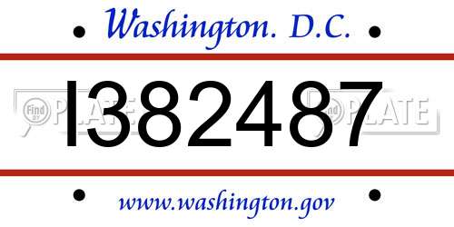 I382487 District Of Columbia License Plate
