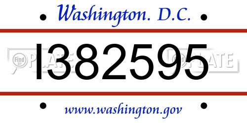 I382595 District Of Columbia License Plate