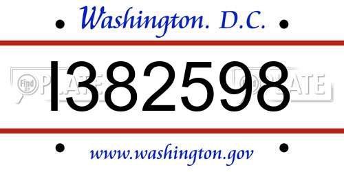 I382598 District Of Columbia License Plate