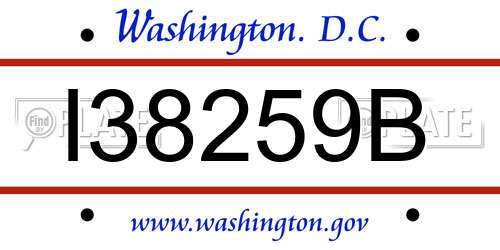 I38259B District Of Columbia License Plate