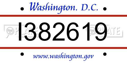 I382619 District Of Columbia License Plate
