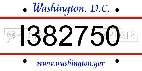 I382750 District Of Columbia License Plate