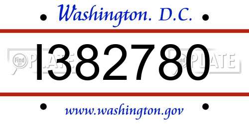 I382780 District Of Columbia License Plate