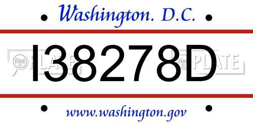 I38278D District Of Columbia License Plate