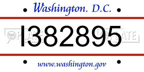 I382895 District Of Columbia License Plate