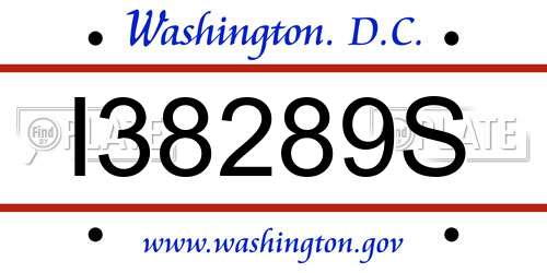 I38289S District Of Columbia License Plate
