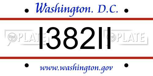 I382II District Of Columbia License Plate