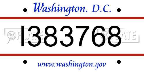 I383768 District Of Columbia License Plate