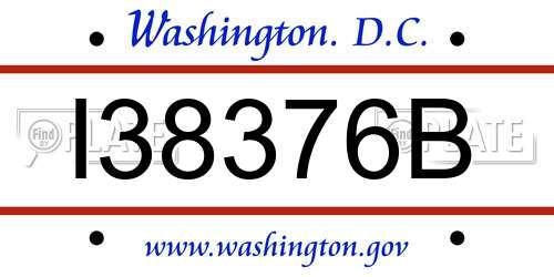 I38376B District Of Columbia License Plate