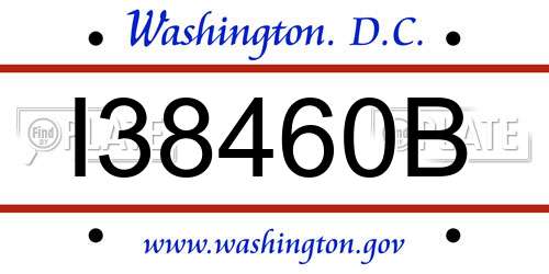 I38460B District Of Columbia License Plate