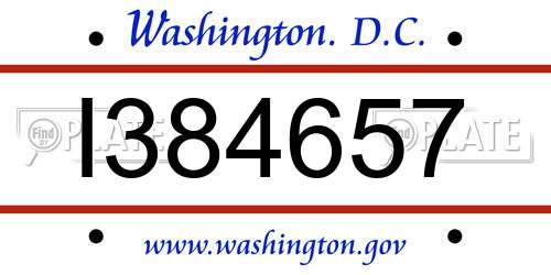 I384657 District Of Columbia License Plate