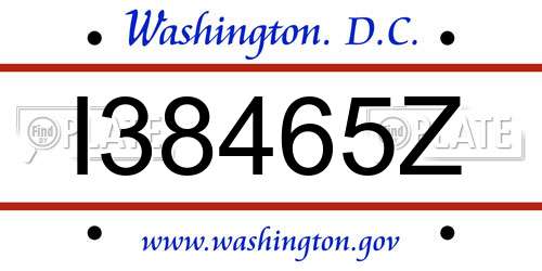 I38465Z District Of Columbia License Plate