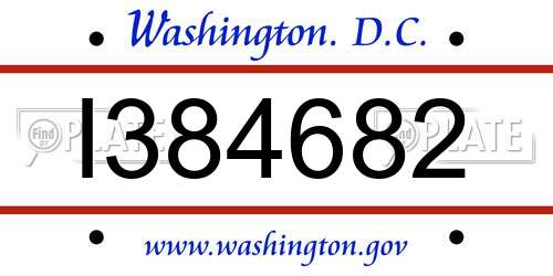 I384682 District Of Columbia License Plate