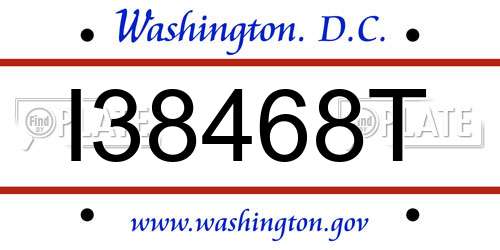 I38468T District Of Columbia License Plate