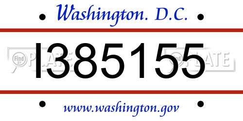 I385155 District Of Columbia License Plate