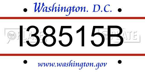 I38515B District Of Columbia License Plate