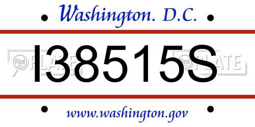 I38515S District Of Columbia License Plate