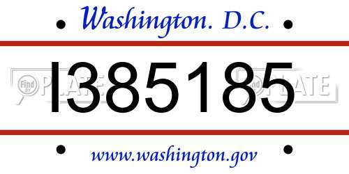 I385185 District Of Columbia License Plate