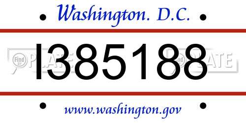 I385188 District Of Columbia License Plate