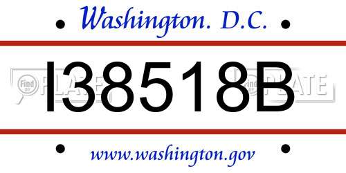 I38518B District Of Columbia License Plate
