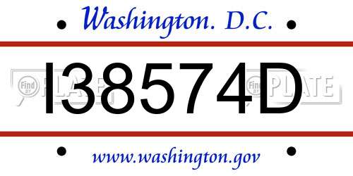 I38574D District Of Columbia License Plate