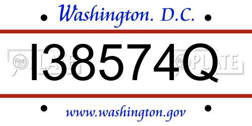 I38574Q District Of Columbia License Plate