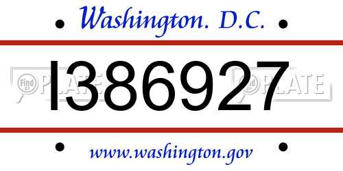 I386927 District Of Columbia License Plate