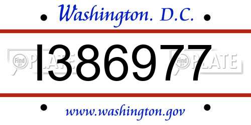 I386977 District Of Columbia License Plate