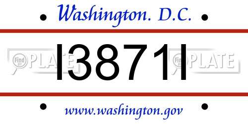 I3871I District Of Columbia License Plate