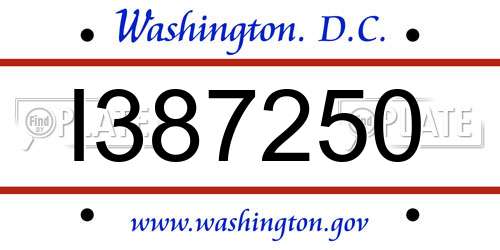 I387250 District Of Columbia License Plate