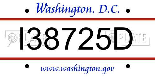 I38725D District Of Columbia License Plate