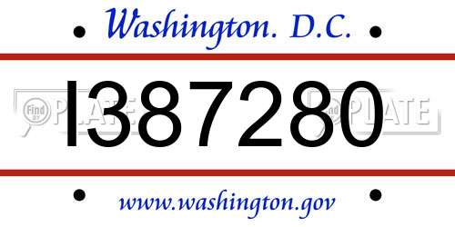 I387280 District Of Columbia License Plate